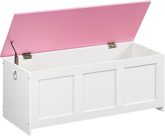 HOOBRO Storage Bench, 39.3" Retro Wooden Storage Chest, Wooden Storage Trunk by HOOBRO