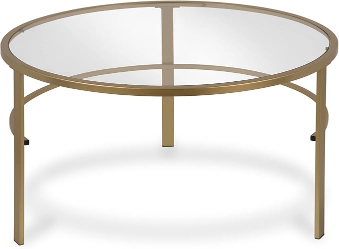 Henn&Hart Round Nested Coffee Table in Brass, Coffee Table coffee tables - Image 10