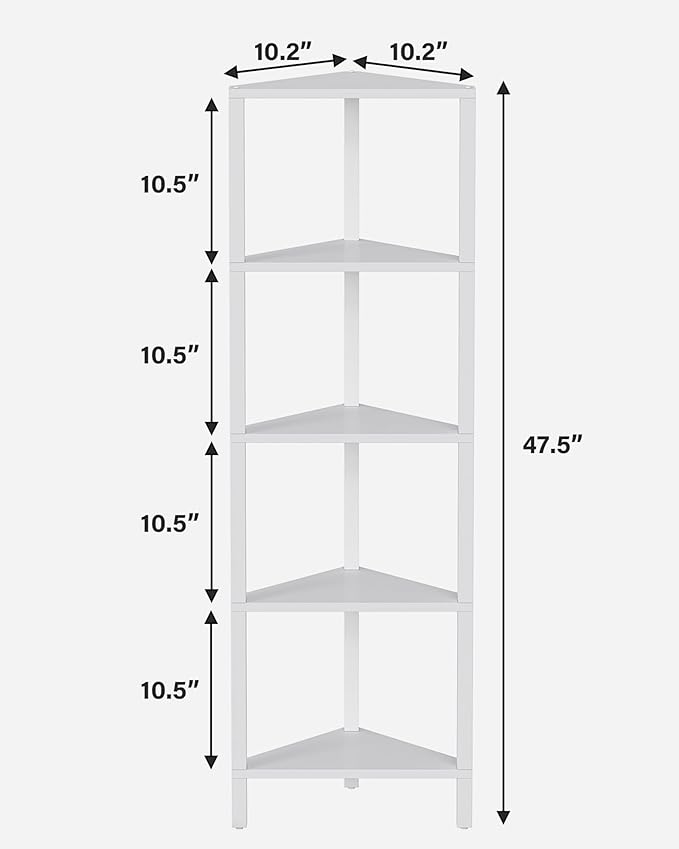 TUTOTAK Corner Shelf, 5-Tier Corner Bookshelf - Image 2