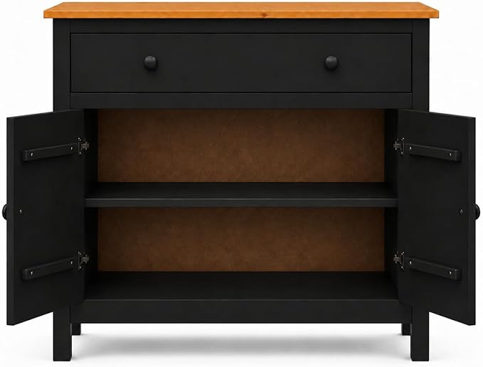 From the Tree Furniture 44" Wide Black & Pine Top Solid Pine Shaker Sideboard - Image 5