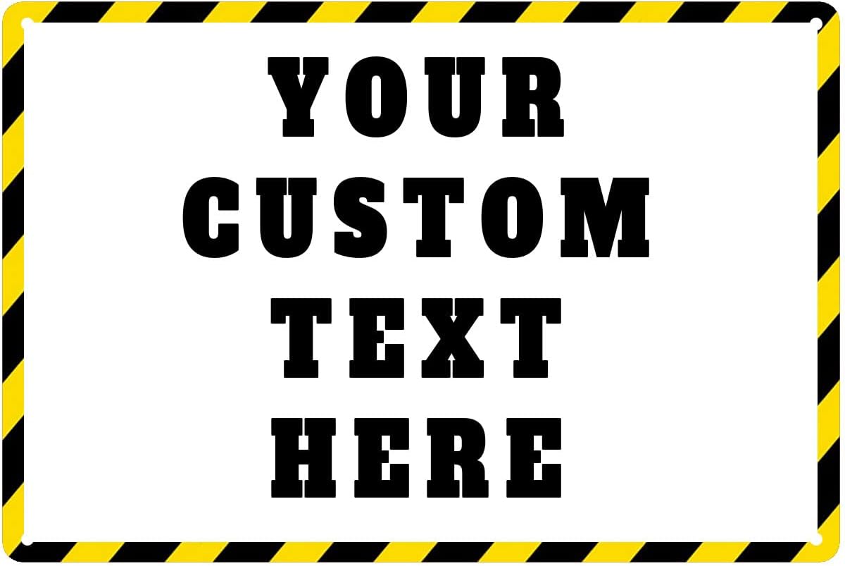 Custom Signs Outdoor Metal - 12 x 8 Personalized Aluminum Rust-Proof Entrance Garden Hazard Intersection Parking Signs, Decorative Sign
