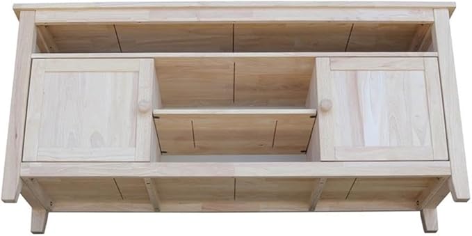 Entertainment TV Stand with 2 Doors Unfinished Solid Parawood 57"W x 18"D x 26"H - Image 9