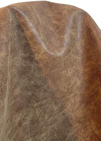 Acorn Medium Brown Distressed Soft faux Vegan PU {Peta Approved Vegan} Leather by NATLeathers
