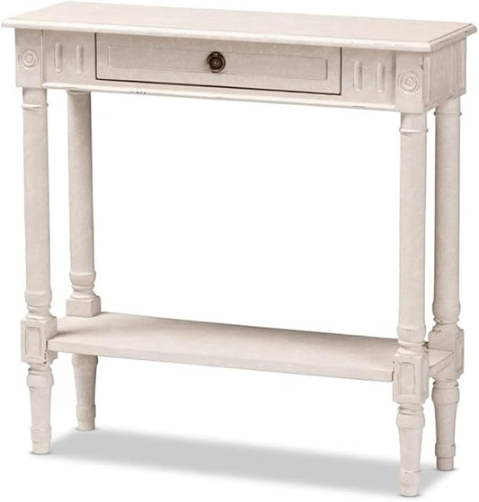 Baxton Studio Ariella Country Cottage Farmhouse Whitewashed 1-Drawer Console by BaxtonStudio