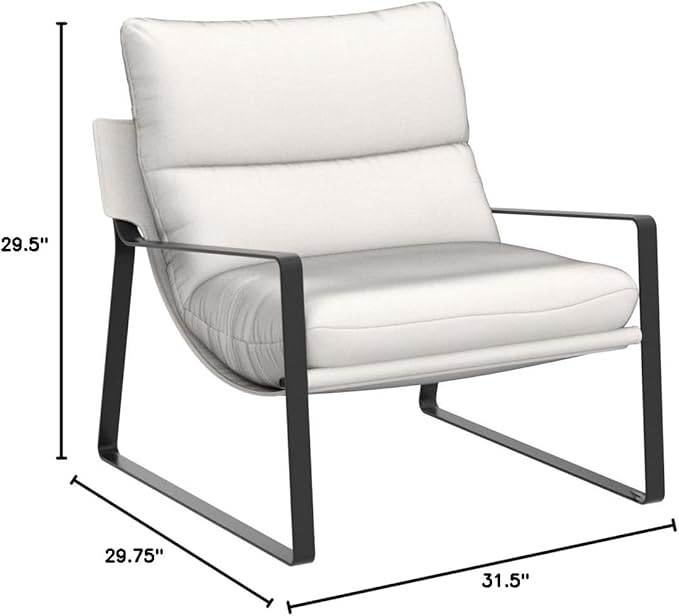 LukeAlon Modern Accent Armchairs Set of 2, Upholstered Soft Living Room Chairs - Image 2