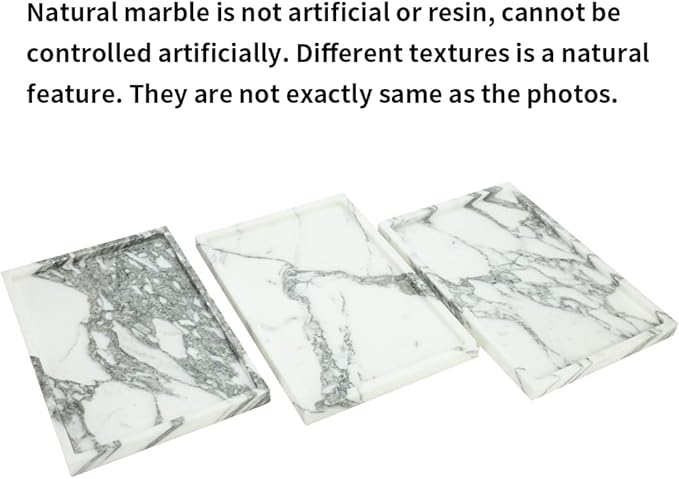 Real Luxurious Natural Marble Vanity Tray Genuine Marble Storage Tray - Image 4