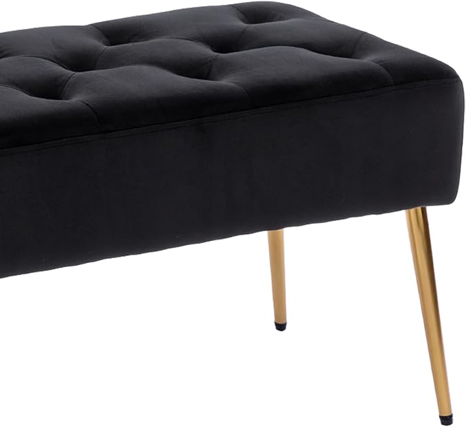 DUHOME Button-Tufted Ottoman Bench, Upholstered Bedroom Benches Velvet Footrest - Image 6