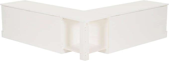 Linon Harris White Solid Pine Backless Nook - Image 13