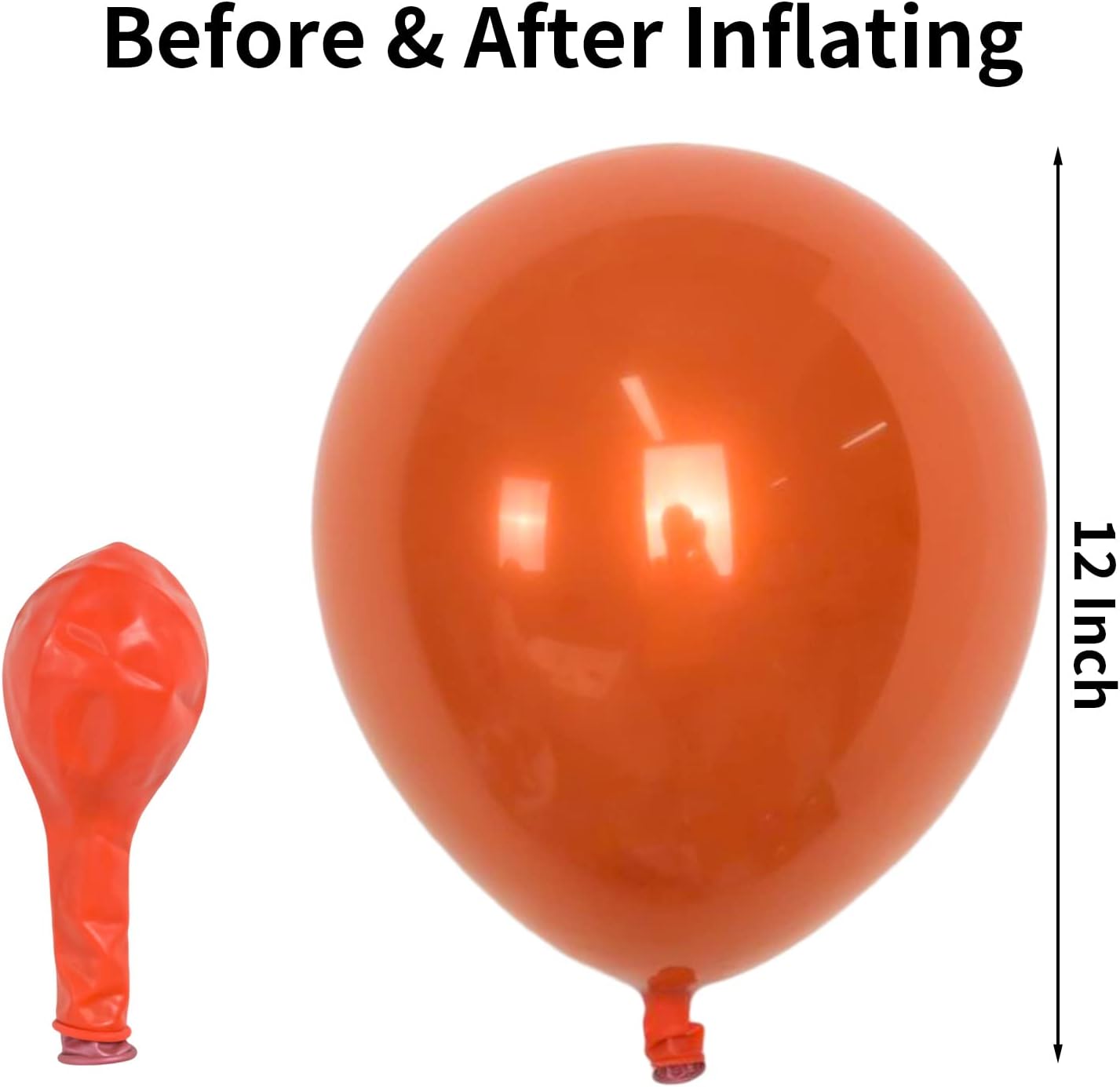 Chrome Orange Balloons 12 Inch, Double-Layered Metallic Copper Bronze Balloons, Shiny Thick Chrome Metallic Burnt Orange Latex Helium Balloon for Birthday Wedding Graduation Party Decoration Supplies