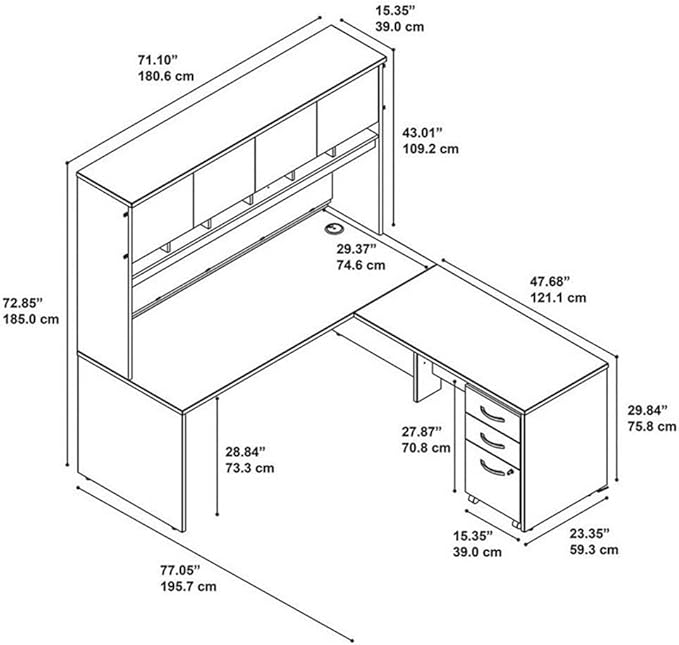 Bush Business Furniture Series C 72W L Shaped Desk - Image 8