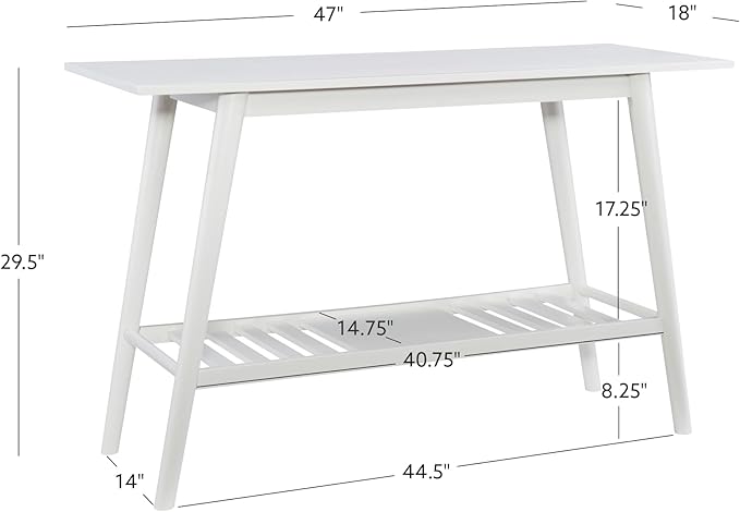 Linon Melissa White Mid Century Console Table - Image 3