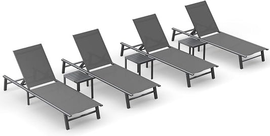 Ciokea Foldable Outdoor Lounge Chair Set of 4 by CIOKEA