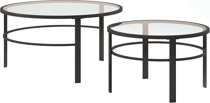 Henn&Hart Round Nested Coffee Table in Blackened Bronze, Coffee Table coffee - Image 8