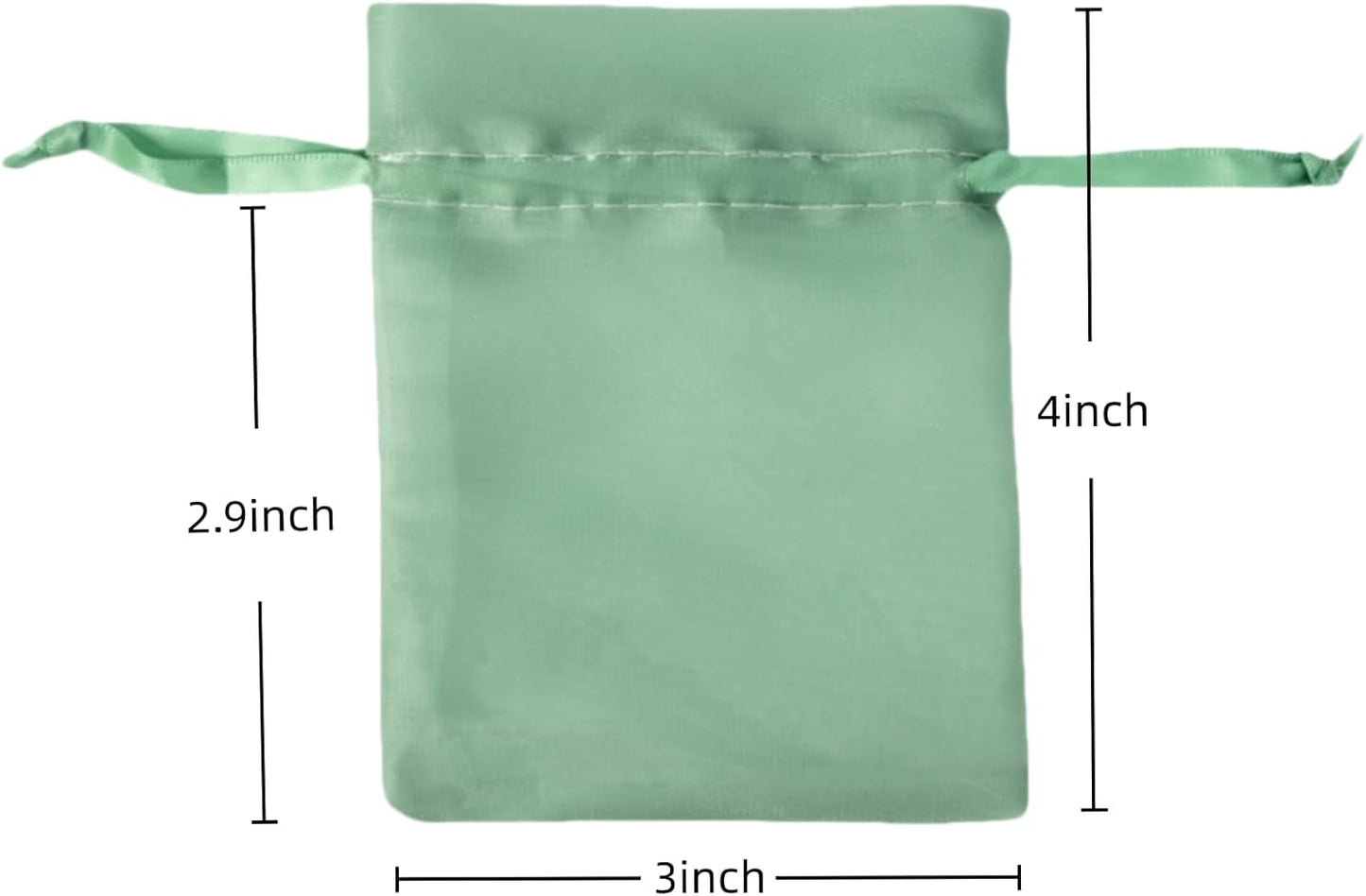 QIANF 20 Pcs Sage Green Small Organza Bags 3X4 inch for Wedding Favors with Drawstring, Mini Mesh Gift Bags Jewelry Pouch for Candy Bridal Shower Party Favor Baby Shower Christmas