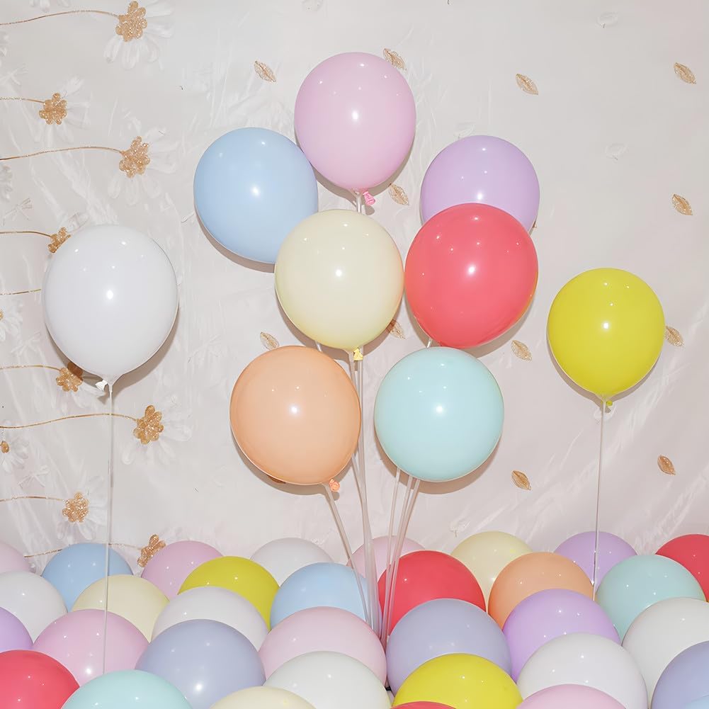 400 Pack Pastel Balloons 12 Inch Candy Colored Multicolor Rainbow Assorted Colors Macaron Latex Bulk Balloon 12 Kinds Colorful for Birthday Wedding Bridal Baby Shower Supplies Party Decorations