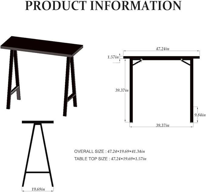 Industrial Rustic 41.3" Height Solid Pine Wood Top Pub Bar Table Bar Height - Image 2
