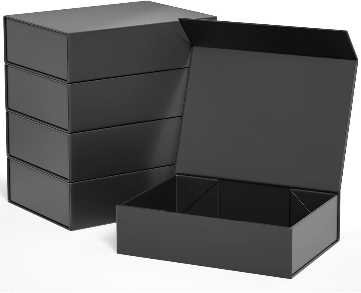 Black Gift Boxes 11.9" x 8.5" x 3.3" with Magnetic Closure Lid Gift Box for Presents,Bridesmaid Gifts Boxe,Cute Boxes,Birthday Gift Box,Luxury for Gift Packaging, Magnetic Gift Boxe for Wrapping Gifts