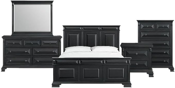 Picket House Furnishings Sumner King Panel 5PC Bedroom Set in Black by Picket+House