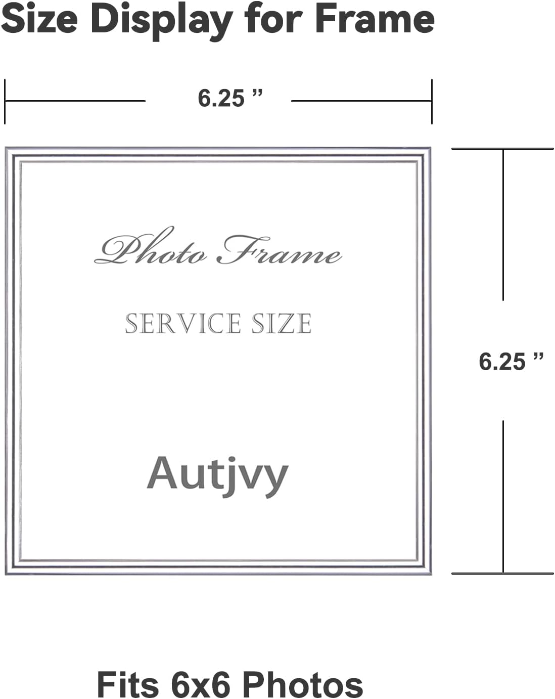 6x6 Picture Frame Set of 2, Silver Modern Simple Thin Aluminum Metal Square Photo Frames with HD Glass, Display for Tabletop and Wall, 2 Pack