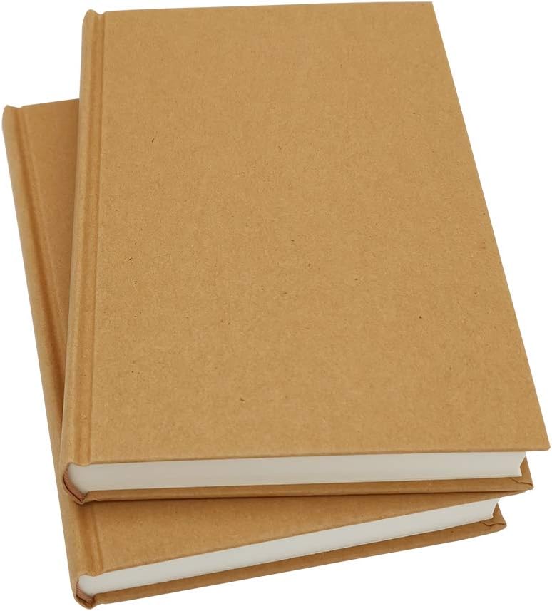 5.5x8.25 Sketch Book, Pack of 5, Each with 120 Sheets (100gsm), Hardcover Bound Sketch Notebook, Acid Free Blank Drawing Paper, Ideal for Kids & Adults, Kraft Cover