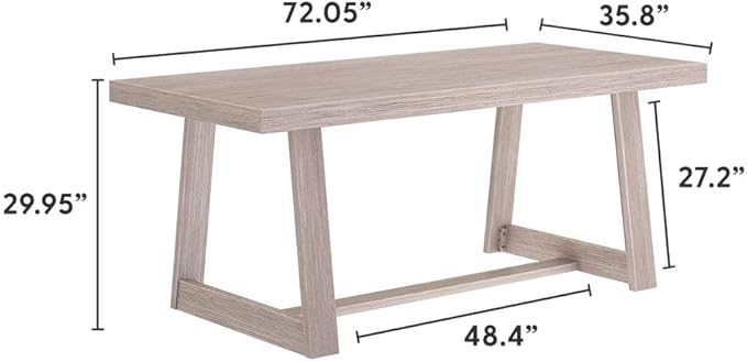 Plank+Beam 72 Inch Farmhouse Dining Table, Solid Wood Rustic Kitchen Table - Image 2
