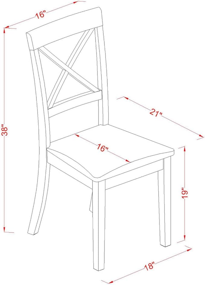 East West Furniture BOC-CAP-C Boston Kitchen Dining Chairs - Image 3
