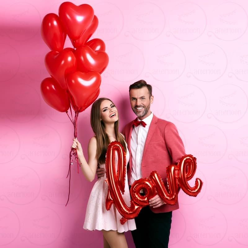 AFTERLOON® Biodegradable Balloons 100 pcs White 12 Inch Heart Shaped, Thickened Extra Strong Natural Latex Helium Float, Proposal Marriage Love Baby Shower Gender Reveal Wedding Bridal Corazones