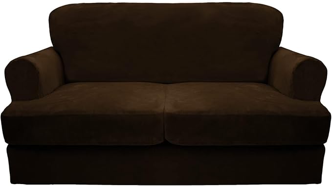 CUCRAF T Cushion Sofa Cover 3 Piece Loveseat Slipcovers, Soft Thick Velvet by CUCRAF