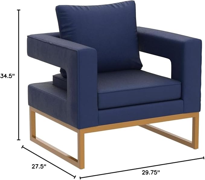 Roundhill Furniture Lenola Upholstered Accent Arm Chair - Image 2