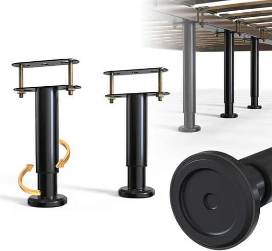 2Pcs Adjustable Height Bed Frame Support Leg, Extra Sturdy Steel Bed Frame by YUEYIN