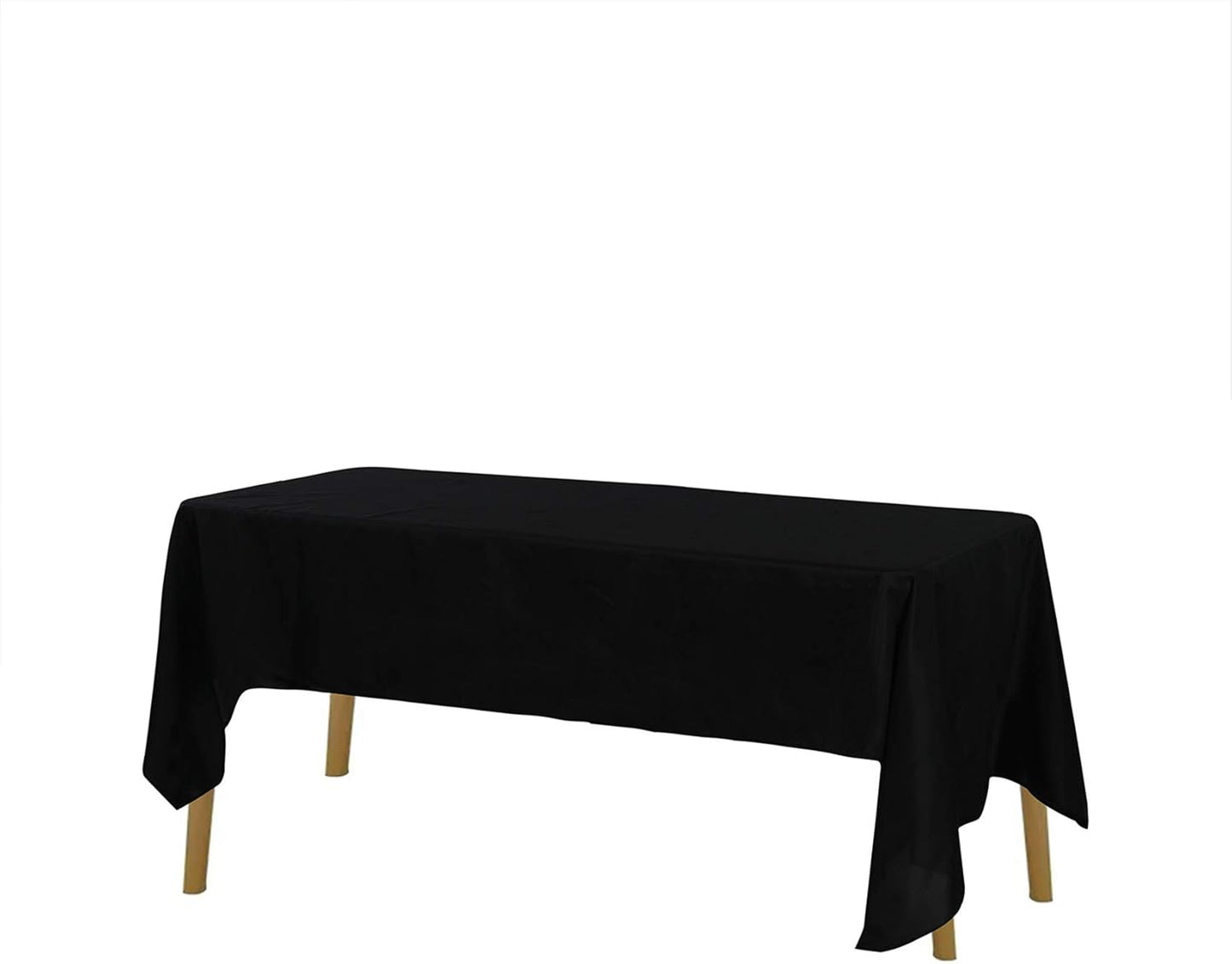 Rectangle Tablecloth 60x102 inch Washable Polyester Fabric Table Cloth for Wedding Party Dining Banquet Decoration（6 Pack 60x102, Black）