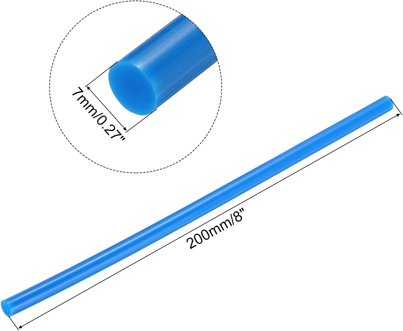 uxcell 20pcs Hot Glue Sticks for Glue Gun 7mm/0.28-inch x 8-inch Mini Hot Melt Adhesive Glue Stick Blue