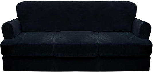 CUCRAF T Cushion Sofa Cover 4 Piece Slipcovers, Soft Thick Velvet Couch Cover by CUCRAF