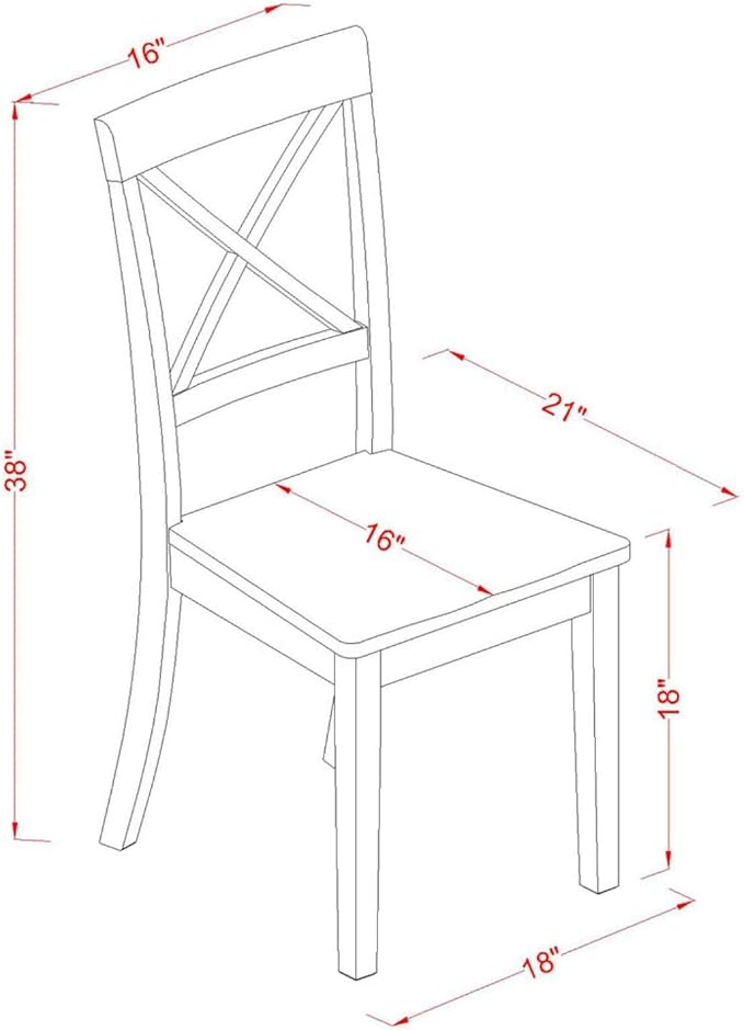 East West Furniture BOC-WHI-W Boston Dining Room Chairs - Image 3