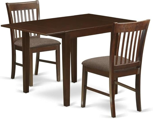 East West Furniture NDNO3-MAH-C 3 Piece Dinette Set by EastWestFurniture