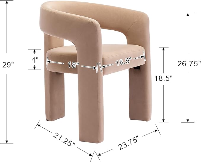 BESTANO Set of 2 Modern Velvet Fabric Upholstered Dining Chairs - Image 2