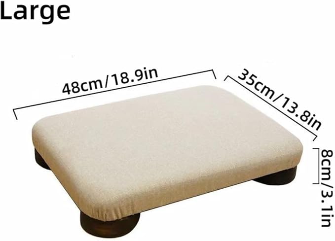 Japanese Tatami Low Stool, Wooden Footstool, Compact Bed Stool, Comfortable - Image 2