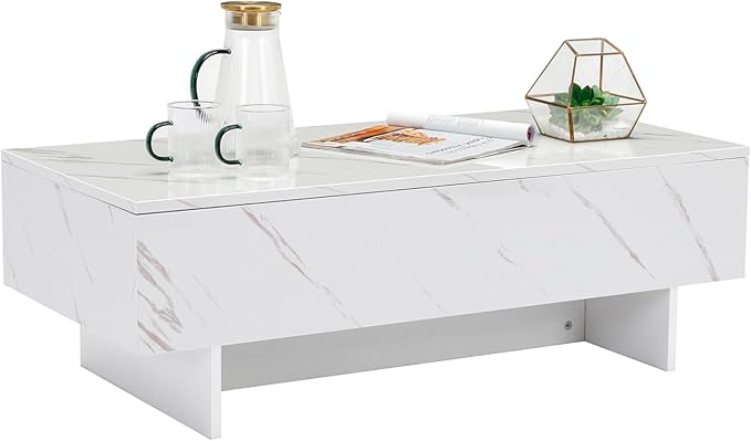 COSVALVE 41" Marble White Cool Coffee Table - Image 4