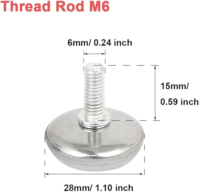 30Pcs Adjustable Furniture Leg Base Leveller Table Leveling Feet Pads, M6 x - Image 3