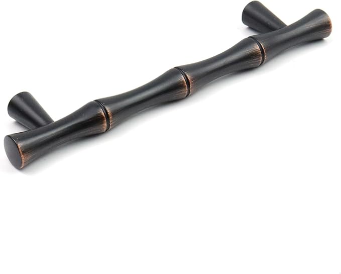 2PCS Bamboo Zinc Alloy Cabinet Handles, 3.8 Inch Hole Distance Black and Red - Image 5