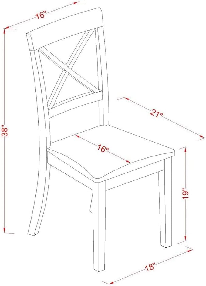 East West Furniture DLBO5-LWH-LC 5 Piece Dining Room Furniture Set Includes a - Image 6