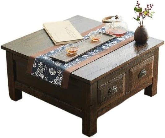 LUNIZ Nightstand Sofa Table Old Chinese Style Dining Table Wooden Storage by Unknown