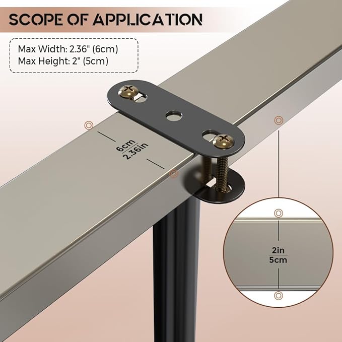 Under Bed Metal Support Legs, Adjustable Height Bed Frame Support Leg, Bed Slat - Image 8