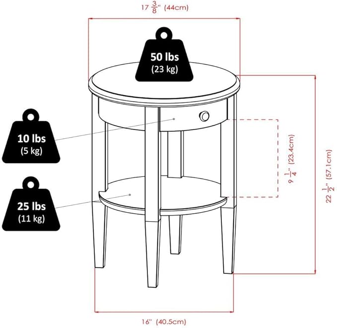 Furnifact Farmhouse End Table Solid Wood - Image 7