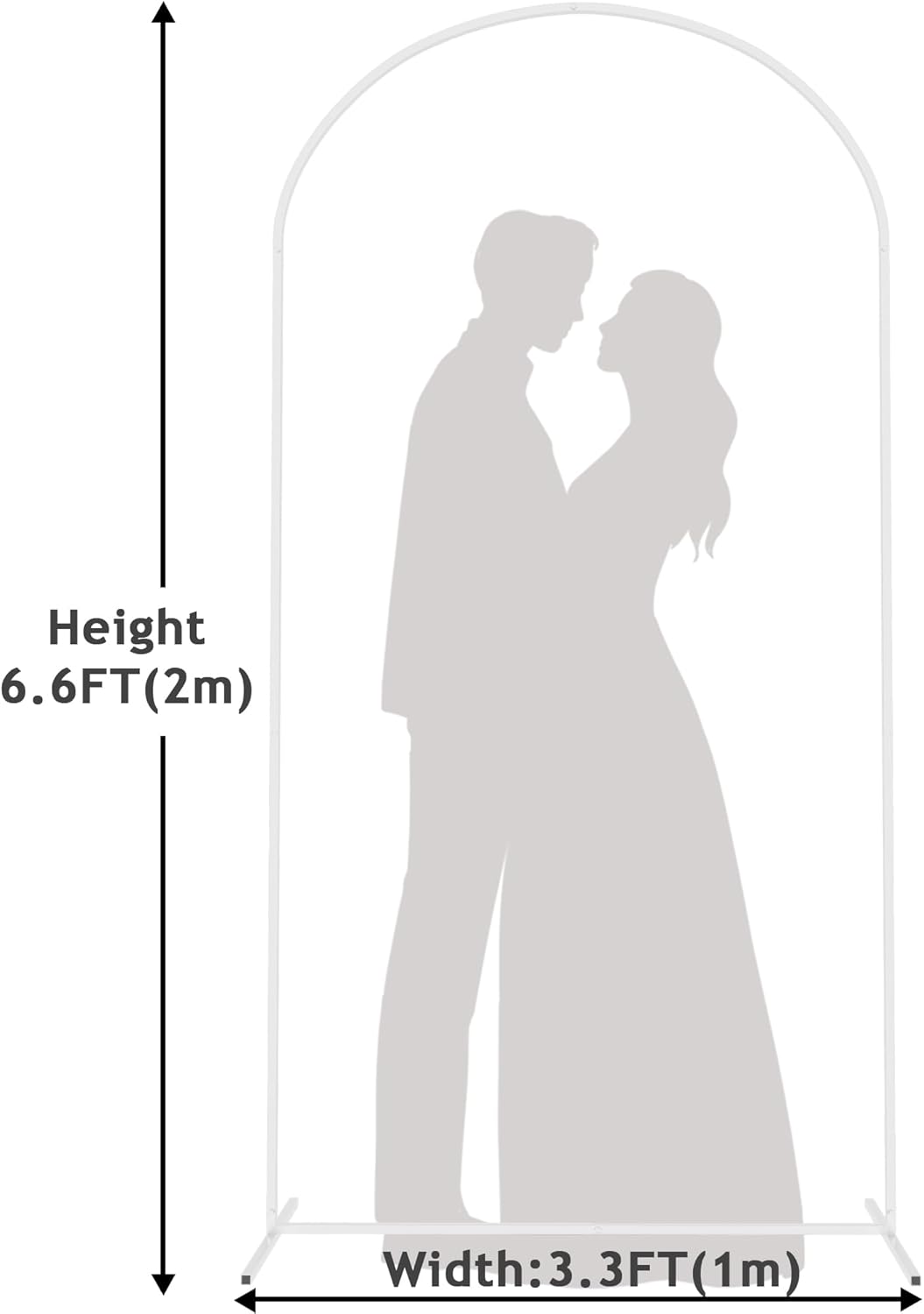 Putros Metal Arch Backdrop Stand 6.6FT White Wedding Backdrop Stand Square Arch Frame for Birthday Party Bridal Baby Shower Ceremony Decoration