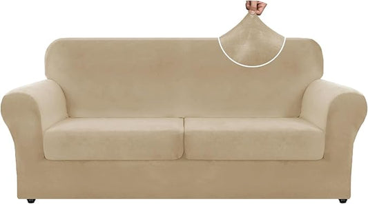 ZNSAYOTX Oversized Velvet 3 Piece Couch Cover by ZNSAYOTX