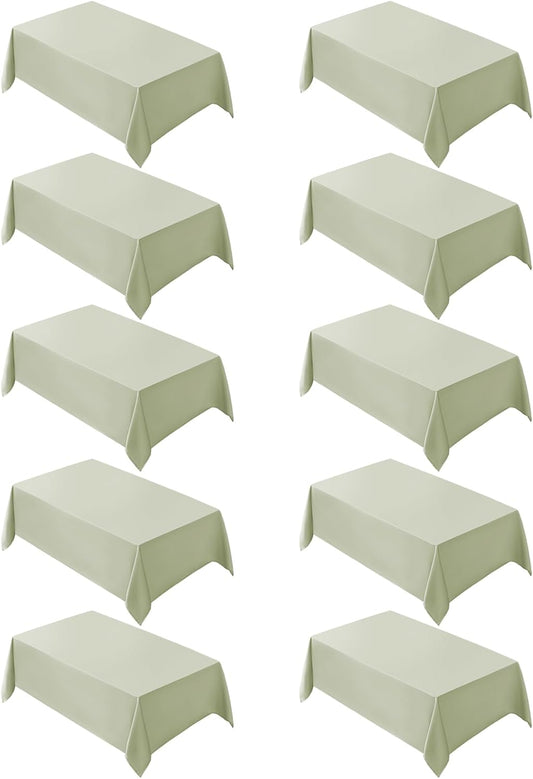 VidaFete Tablecloth 10 Pack 90 * 132inch Rectangle Table Cloth Polyester, Stain Wrinkle Resistant Polyester Dining Table Cover for Kitchen Dinning Party Wedding Rectangular Tabletop Buffet Decoration