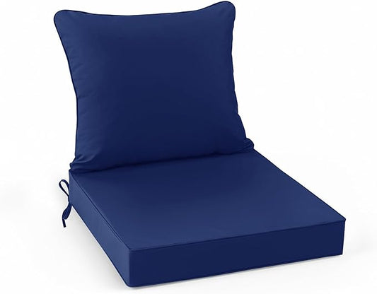 Summsun Outdoor Chair Cushions, Waterproof Backrest and Deep Seat Cushion Set by SUMMSUN