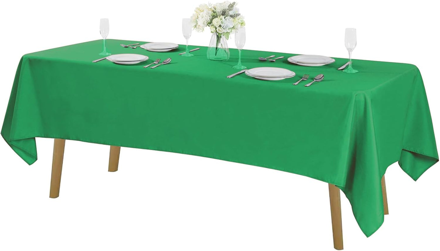 Rectangle Tablecloth 60x102 inch Washable Polyester Fabric Table Cloth for Wedding Party Dining Banquet Decoration（60x102, Emerald）