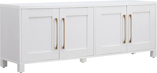 Henn&Hart Rectangular TV Stand for TV's up to 80" in White, TV Stands for the by HennHart